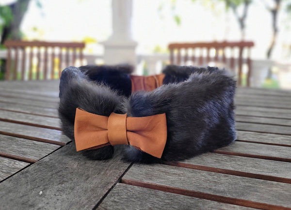 Bandeau en fourrure de lapin