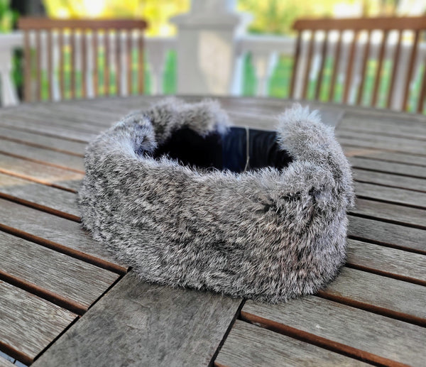 Bandeau en fourrure de lapin