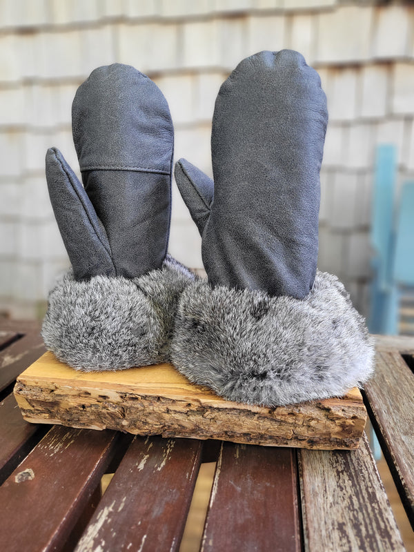 Mitaines fourrures de lapin
