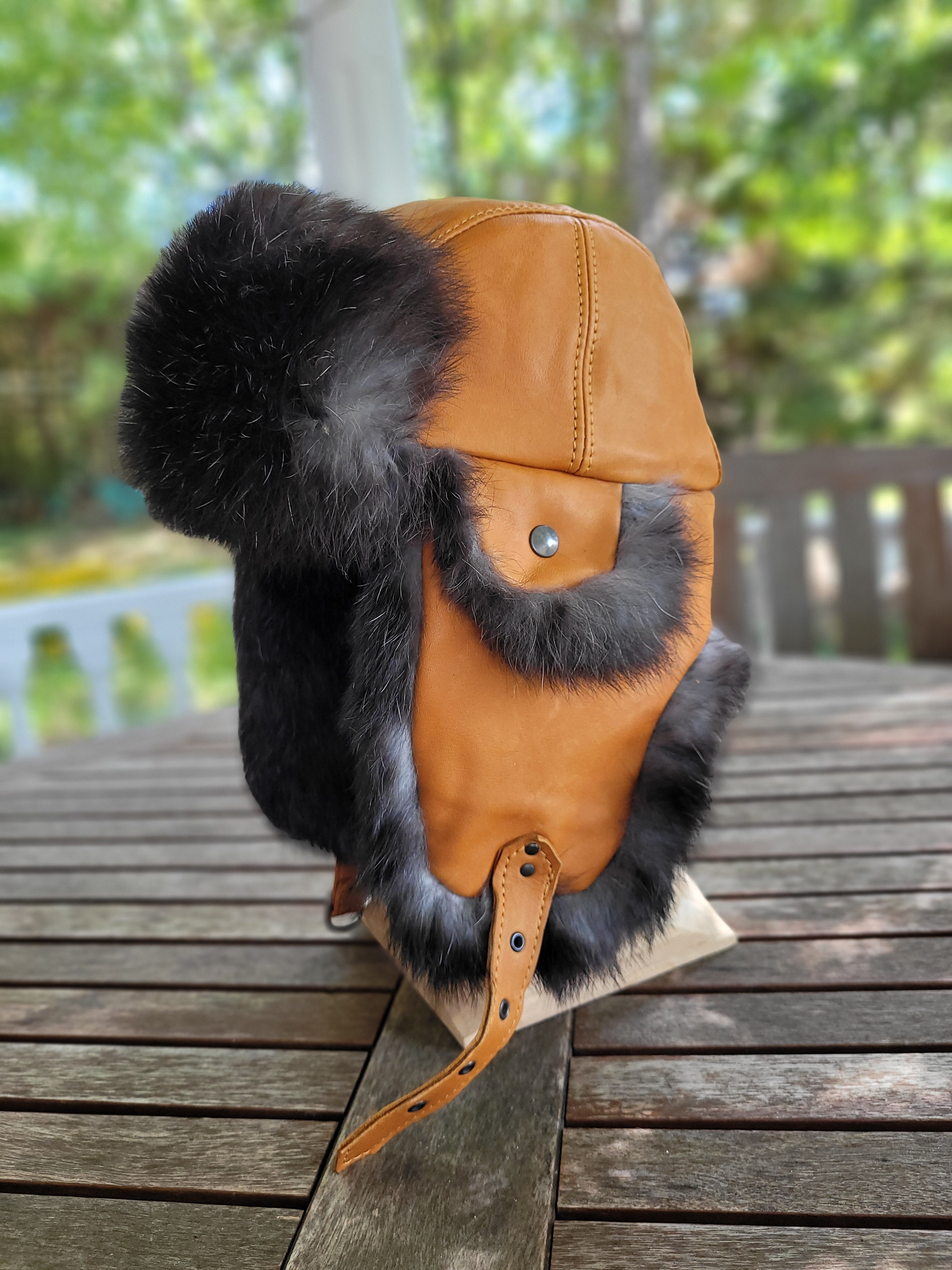 Chapeau en fourrure de lapin