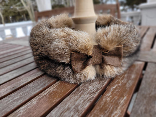 Bandeau en lynx et boucle de cuir