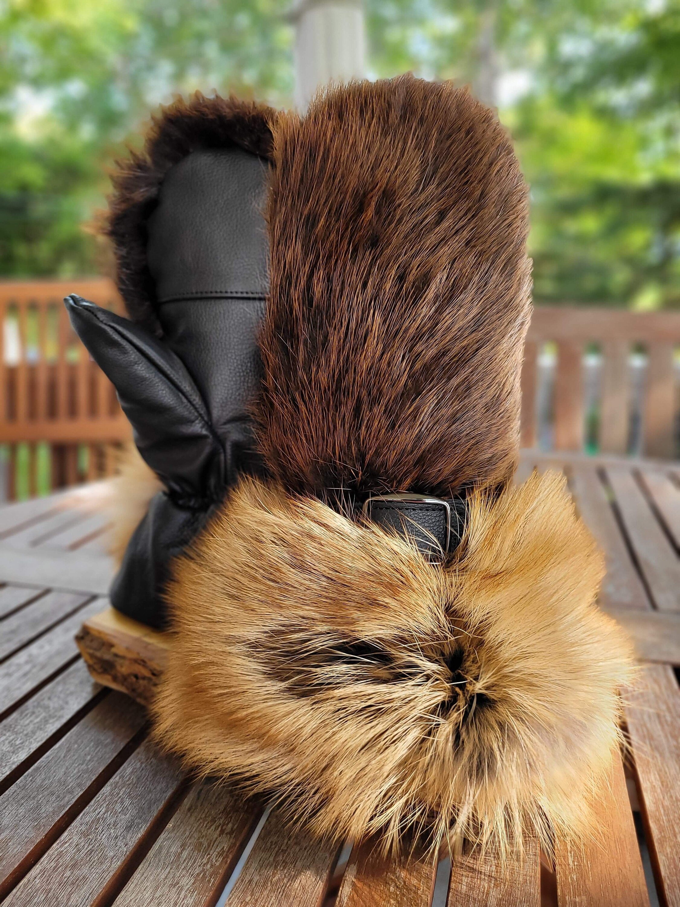 Mitten fur beaver and fox medium