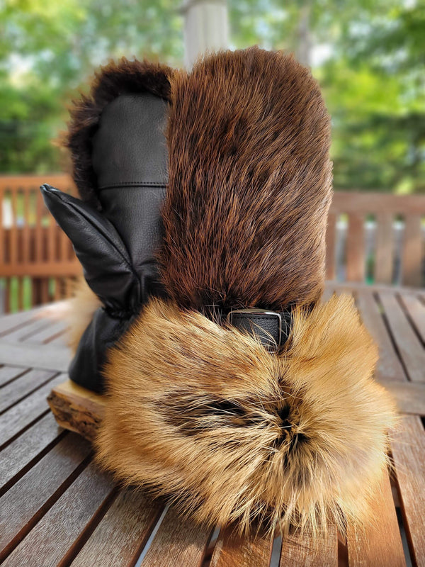 Mitten fur beaver and fox medium